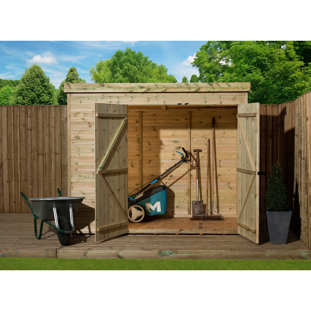 Empire Sheds 4000 8 x 4ft Double Door Tongue and Groove Pent Garden Shed Image 4