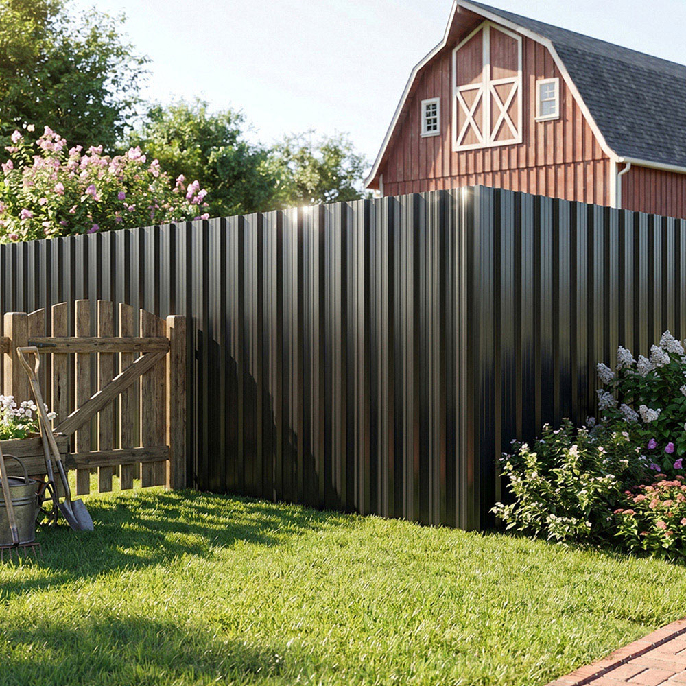 Living and Home 3.7 x 1.4ft 12 Pack Corrugated Steel Panels with Screws Image 3