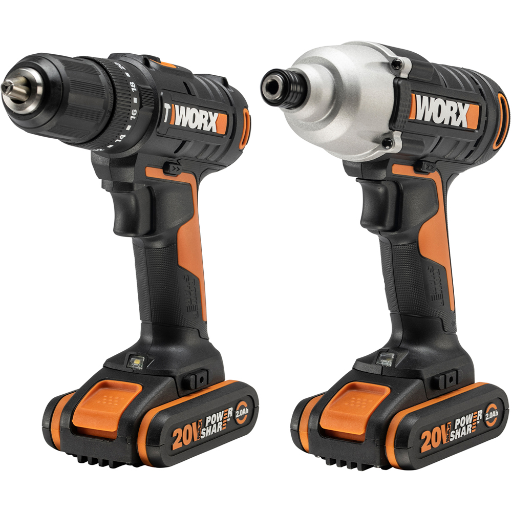 Worx WX902 20V Combi Drill and Impact Driver Set with Batteries and Charger Image 3