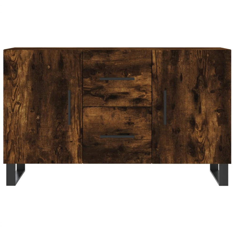 vidaXL 2 Door 2 Drawer Smoked Oak Sideboard Image 6