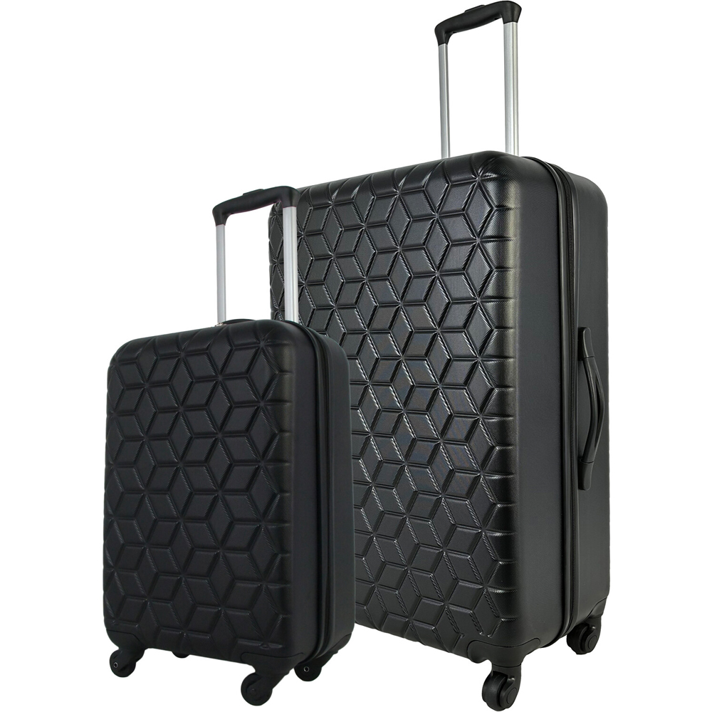 Travel Gear Geometric Suitcase Black Large Image 2