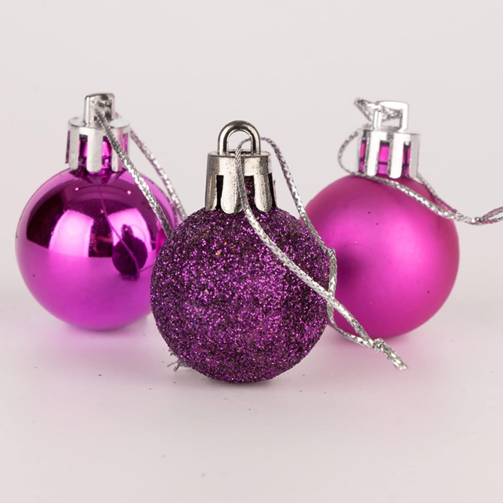 Shatchi 3cm Purple Shatterproof Christmas Bauble 12 Pack Image 3