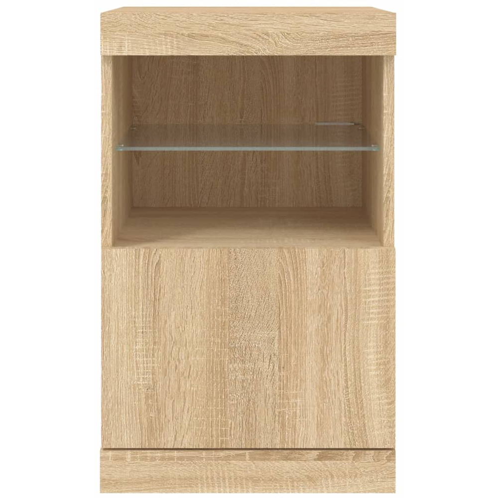 vidaXL Single Door 2 Shelf Sonoma Oak Sideboard with RGB LED Lights Image 6