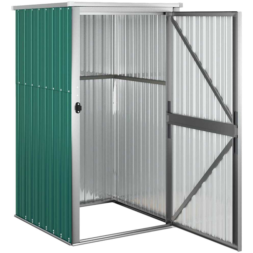 vidaXL 2.9 x 2.9ft Green Galvanised Steel Pent Garden Tool Shed Image 4