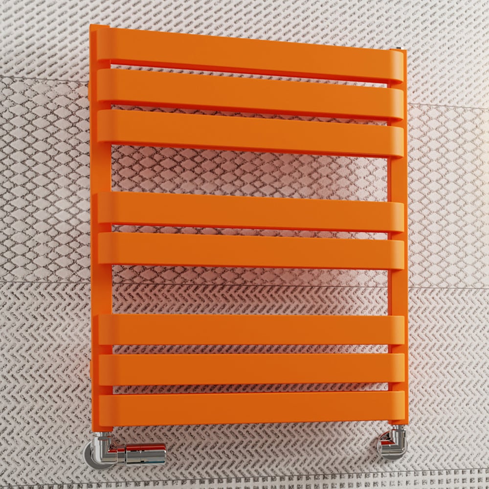 Terma Warp T Bold Matt Orange Heated Towel Rail 1569 BTU 655 x 500mm Image 2