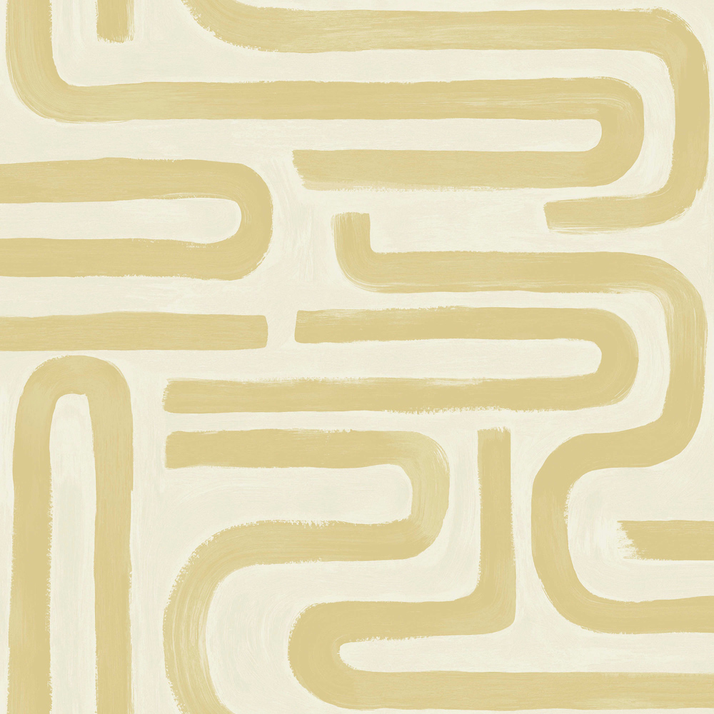 Holden Decor Brushed Geo Ochre Wallpaper Image 1