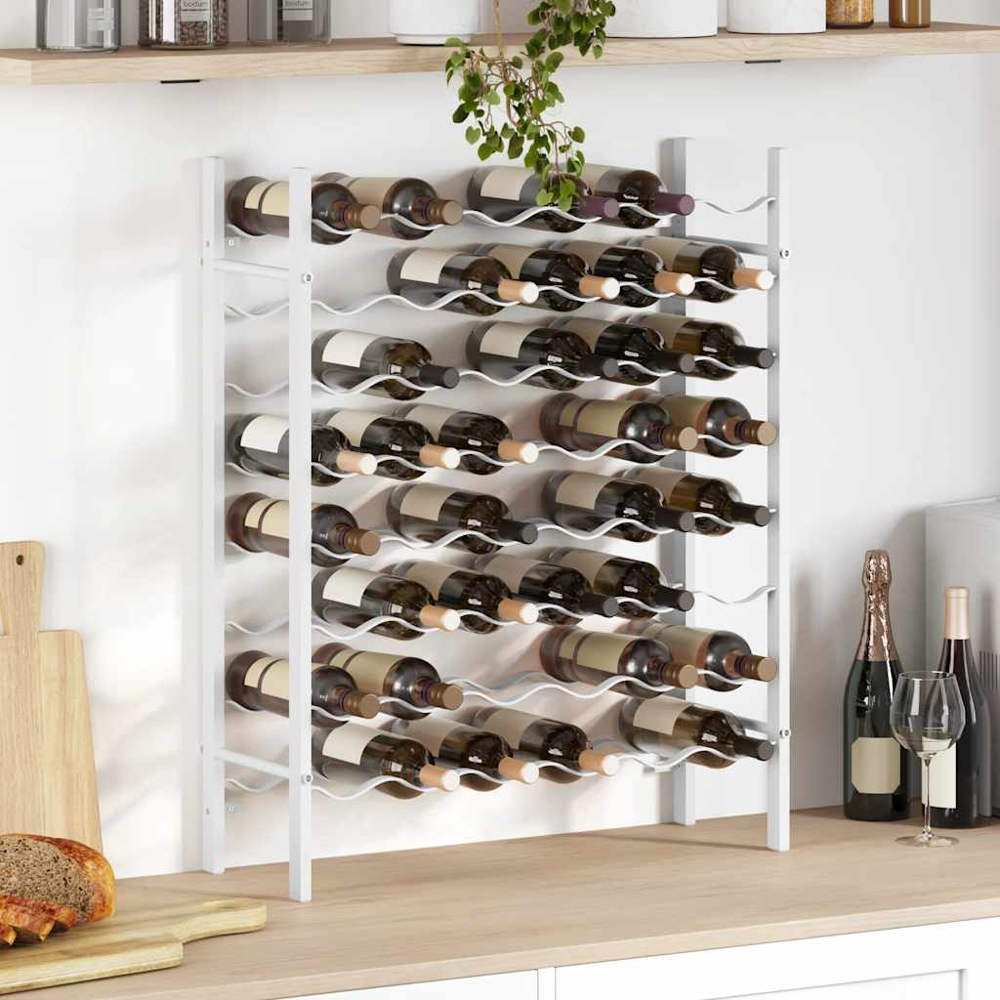vidaXL 48 Bottle White Freestanding Wine Rack Image 2