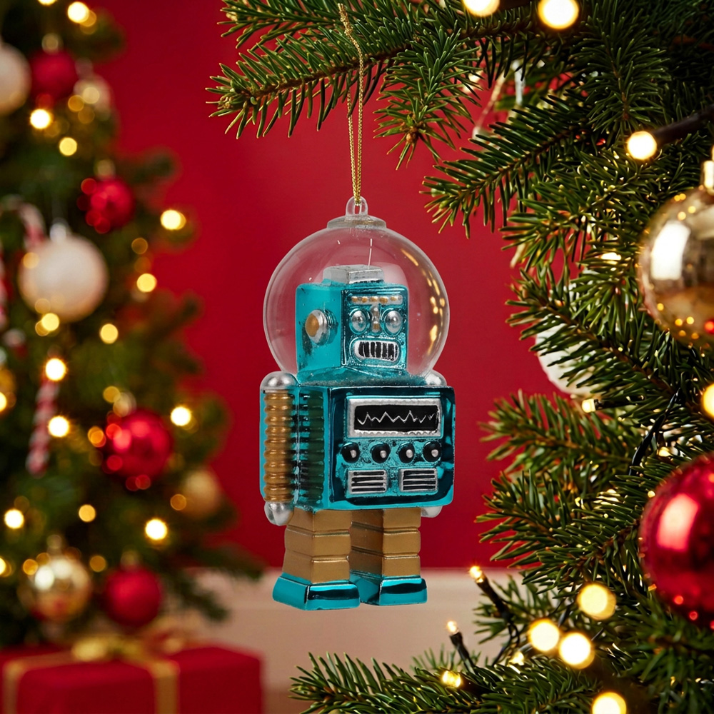Snow Globe Robot Hanging Decoration Image 2
