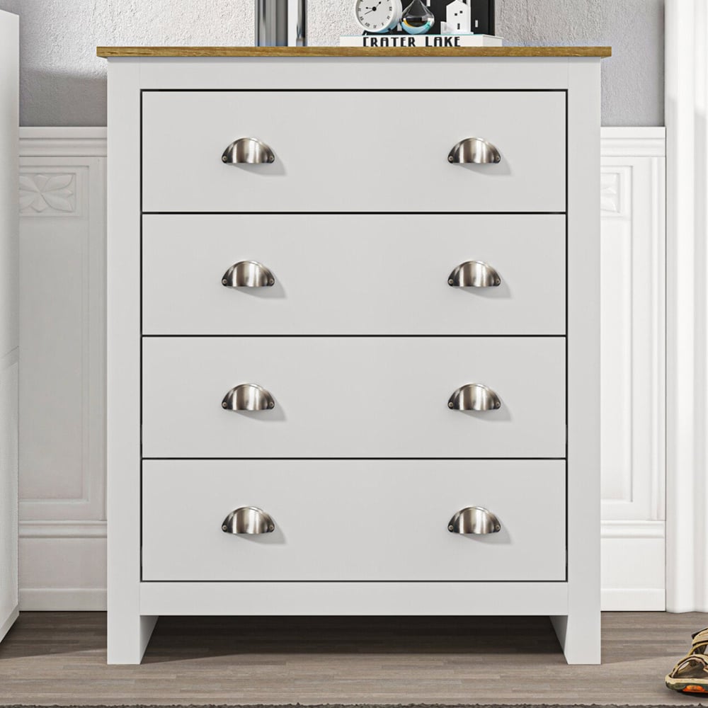 Lexington 4 Drawer White Chest of Drawers Image 1