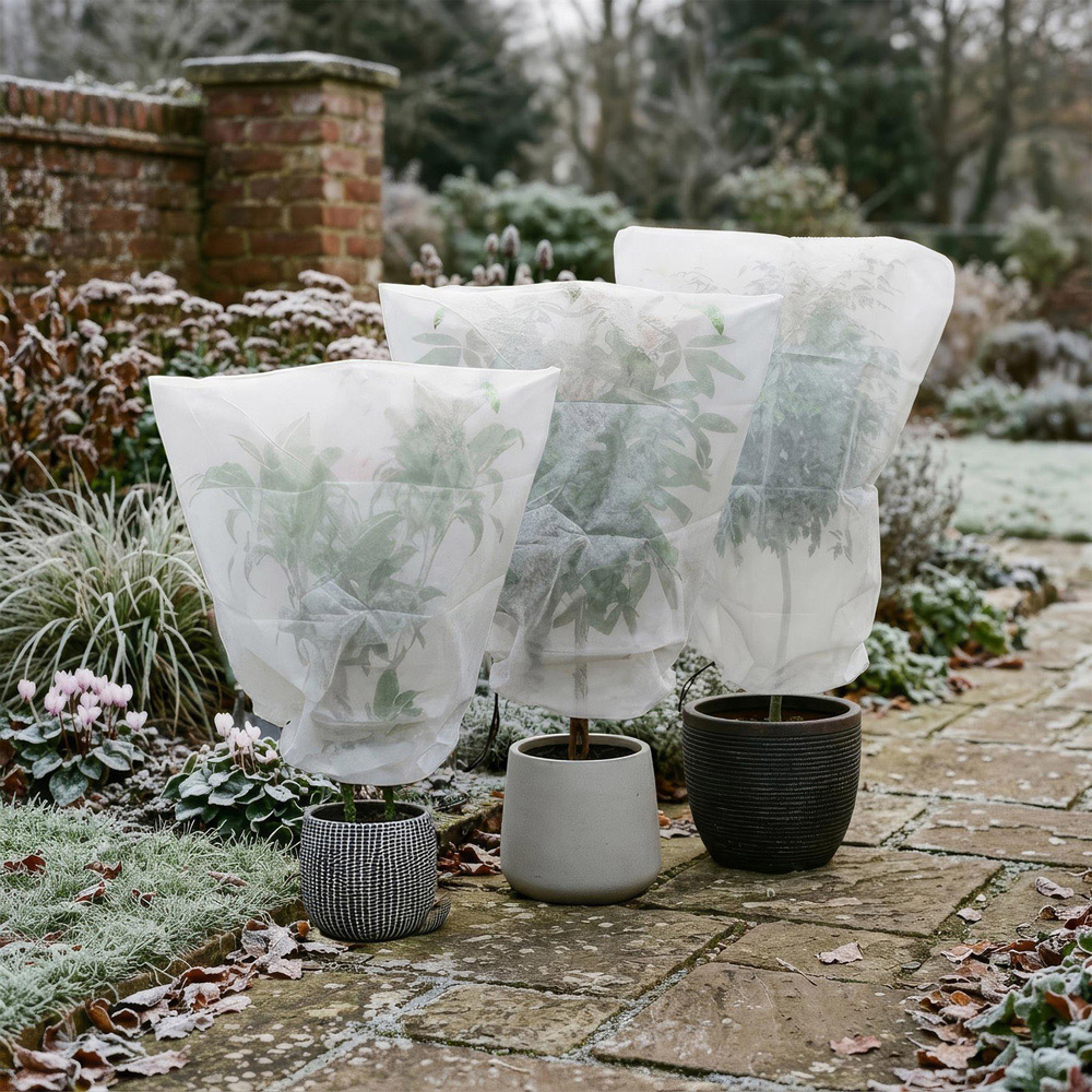 Harbour Housewares Plant Fleece Frost Protection Cover with Drawstring 80cm x 1.2m Image 2
