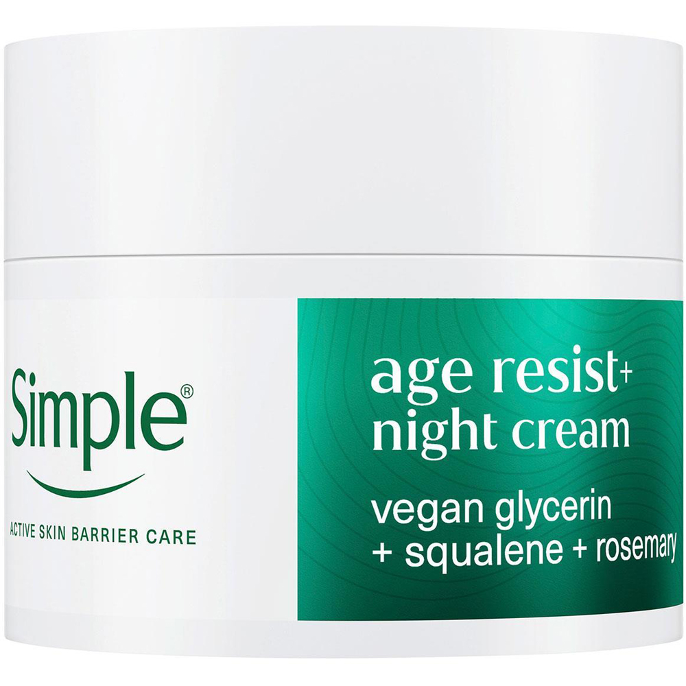 Simple Age Resist+ Anti-Ageing Hydrating Face Moisturiser Night Cream 50ml 6 Pack Image 2