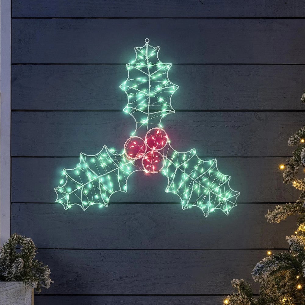 Marco Paul 170 Multicolour LED Christmas Holly Rope Light Image 3