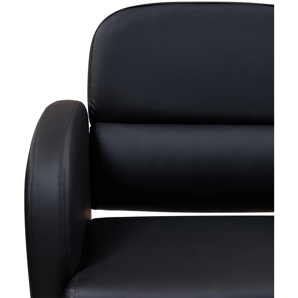 Living and Home Black and Gold Barber Chair with Hydraulic Lift and Footrest Image 4