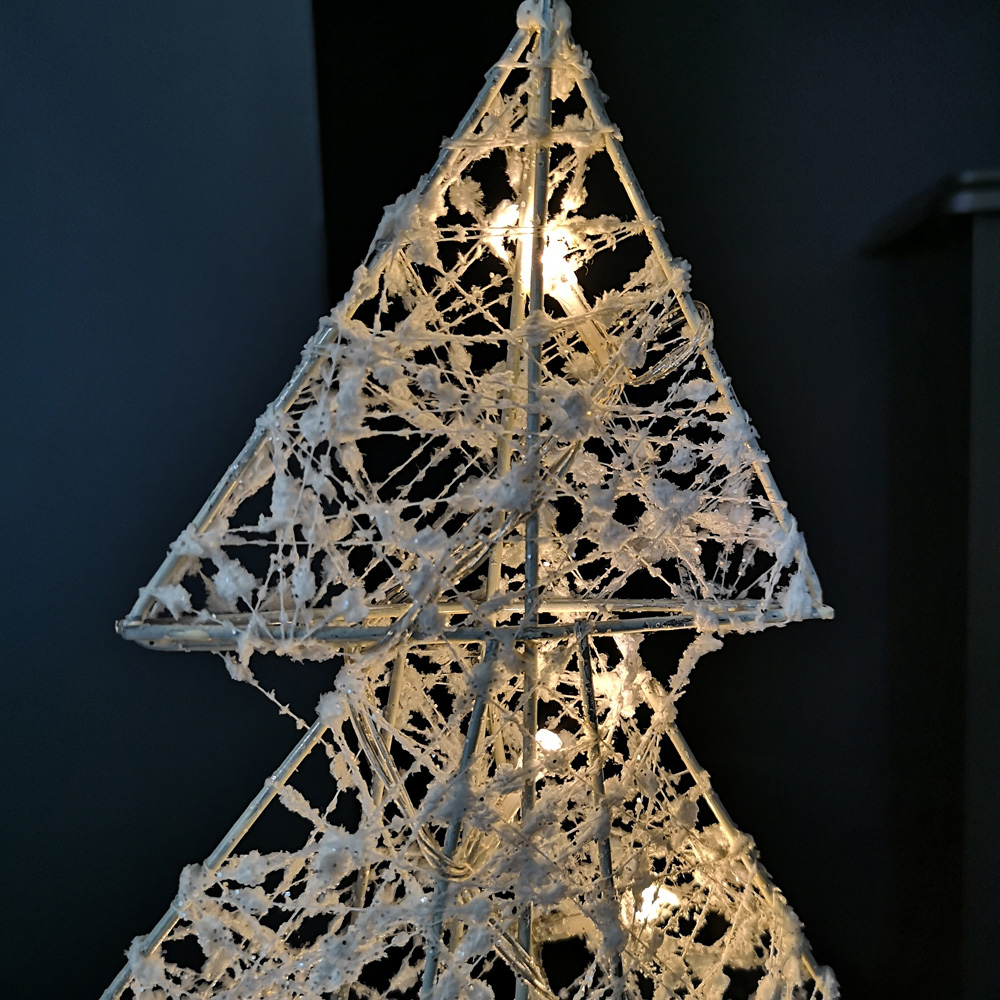 Samuel Alexander White and Gold Christmas Tree Silhouette LED Decoration 50cm Image 3