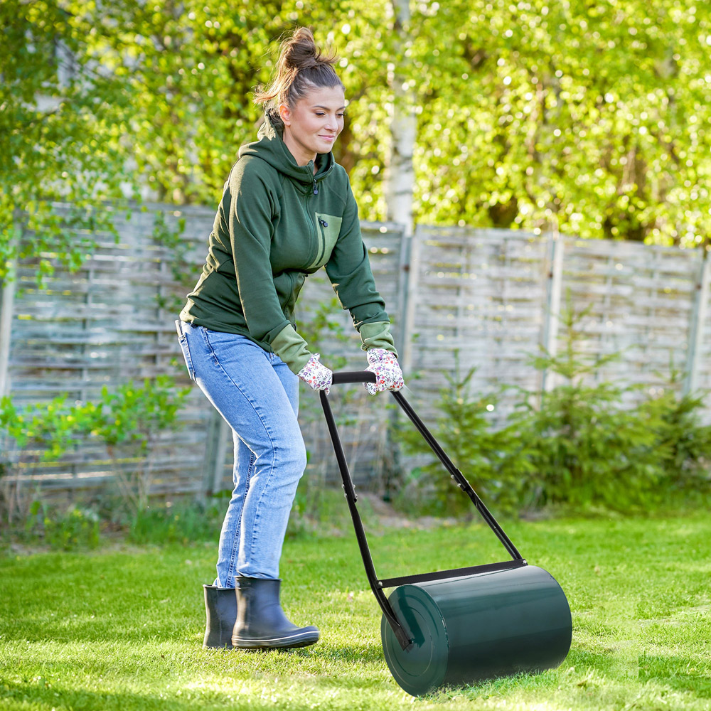 Outsunny Green Water or Sand Filled Lawn Roller Drum 30L Image 2