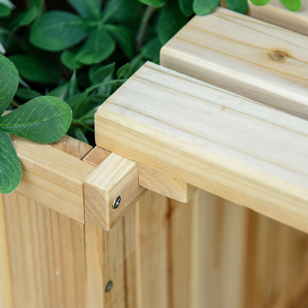 Outsunny Natural Garden Raised Bed Duo Planter Image 4
