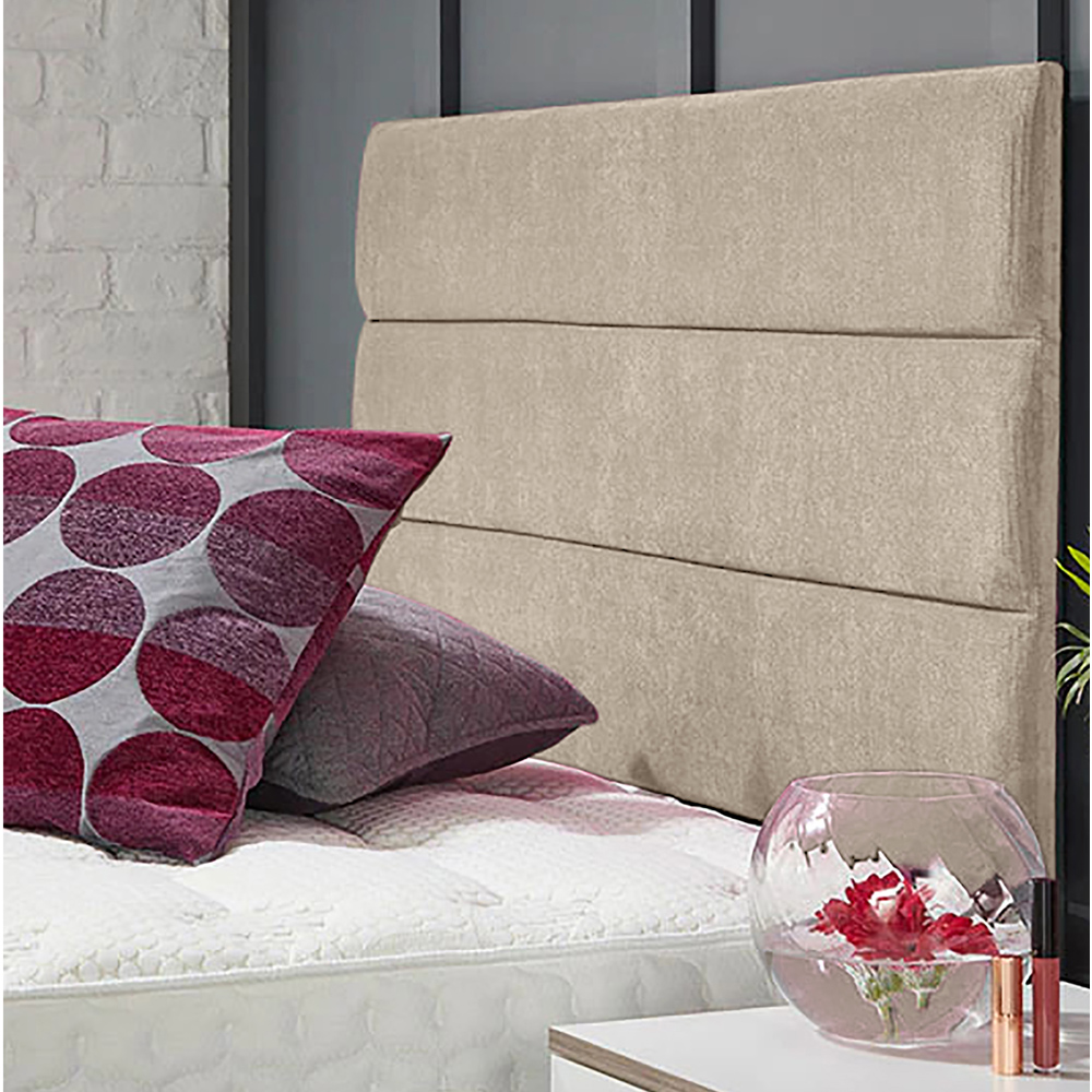 Eleganza Home Bliss Super King Size Cream Naples Strutted Headboard Image 1