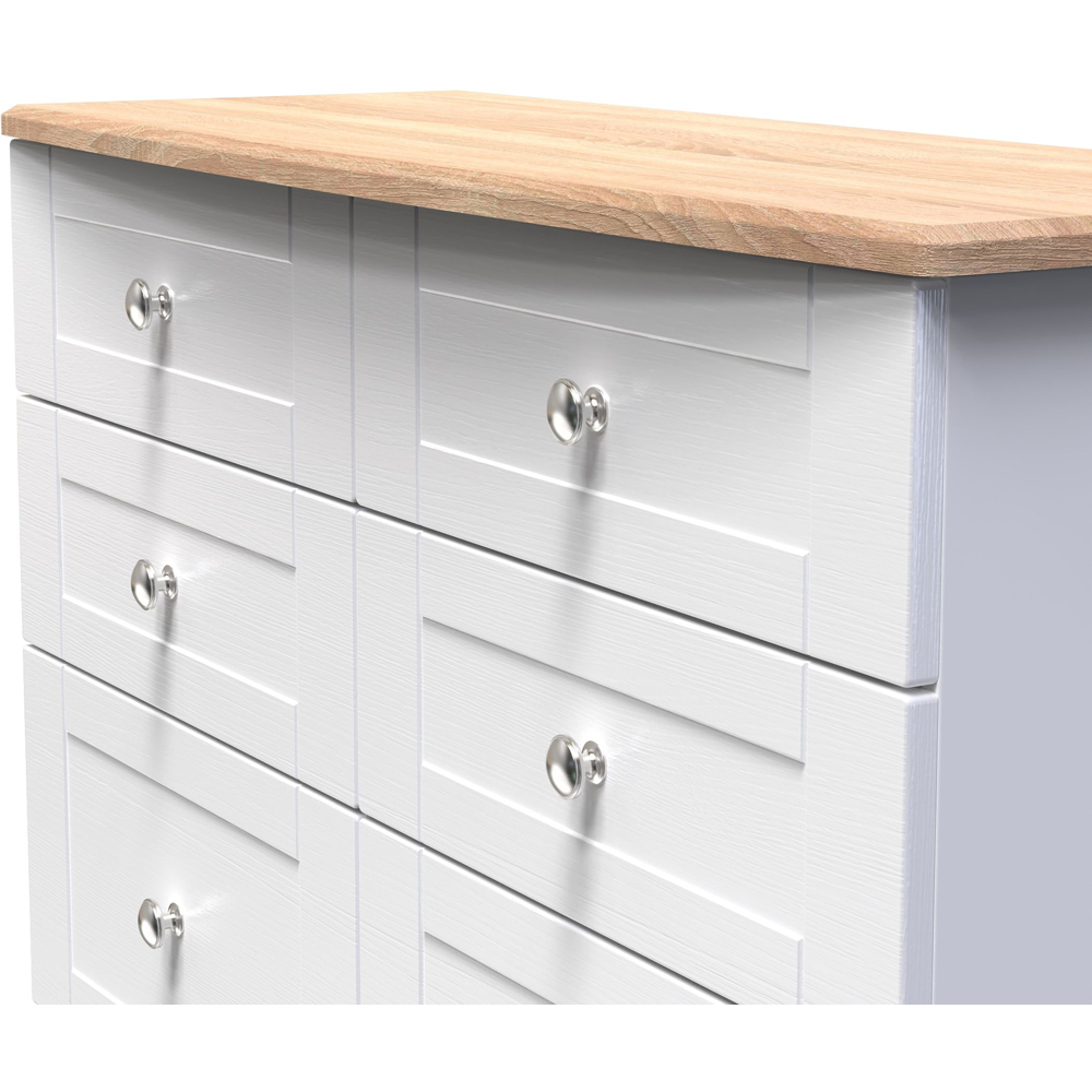 Crowndale Sussex 6 Drawer White Ash and Bardolino Oak Chest of Drawers Ready Assembled Image 5