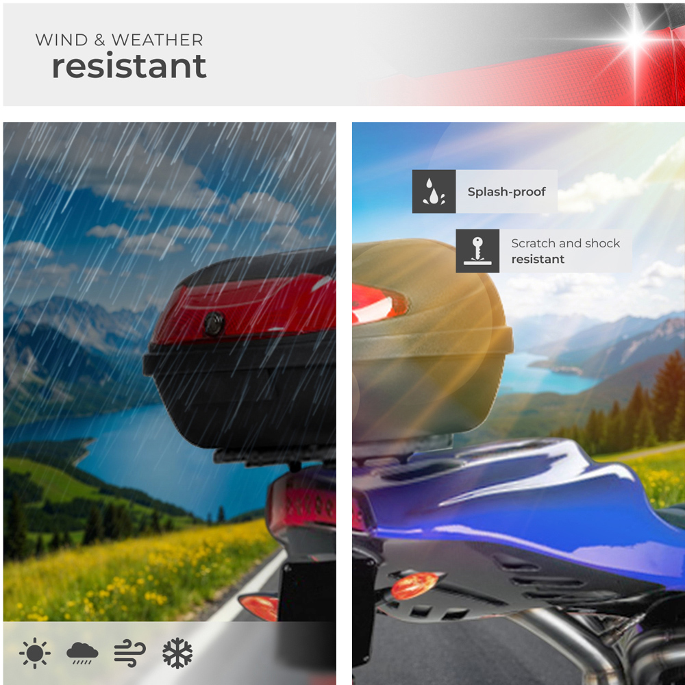 tectake Motorcycle Top Box 48L Image 7