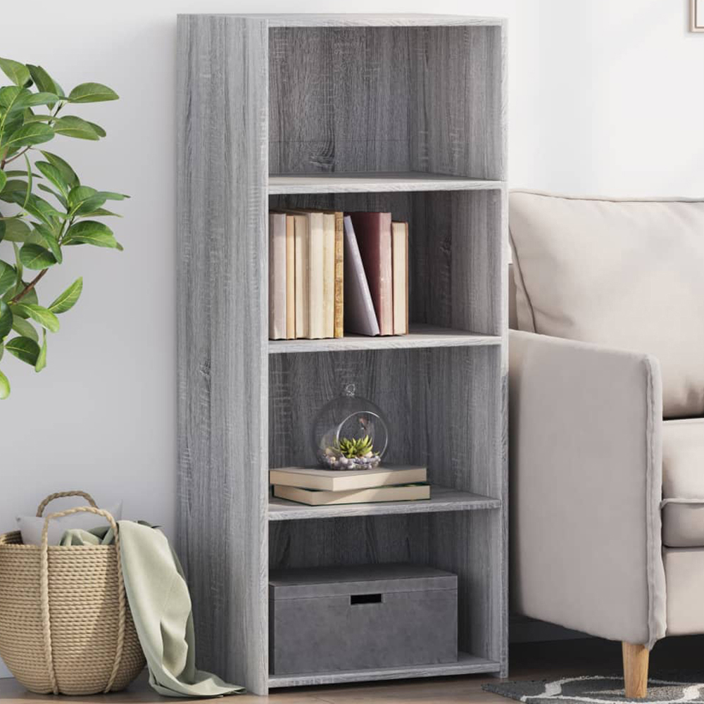 vidaXL 4 Shelf Grey Sonoma Small Highboard Image 1
