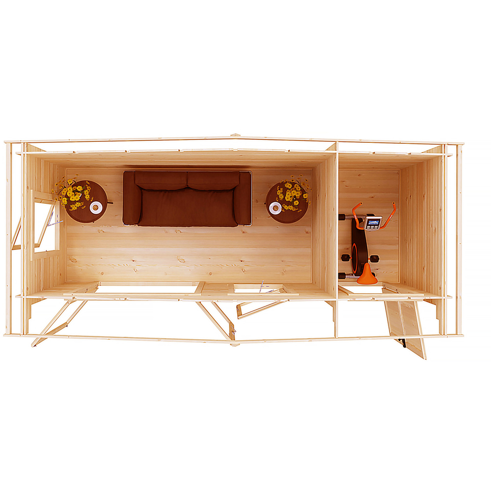Shire Bourne 16 x 6ft Apex Garden Log Cabin Image 4