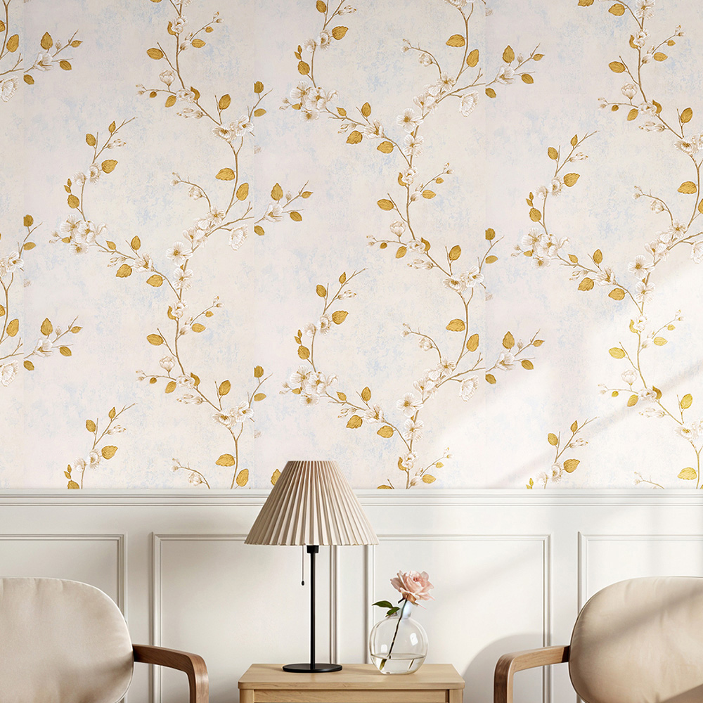Living and Home Flower Pattern 3D Embossed Non-Woven Wallpaper Roll 950 x 53cm Image 7