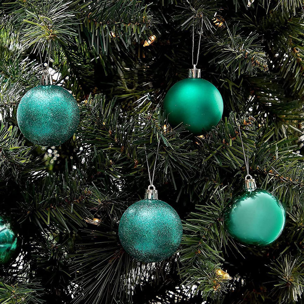 Shatchi Emerald Green Luxury Bauble 6 Pack Image 3