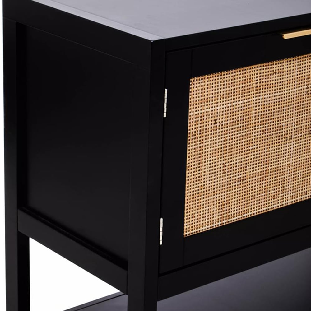 Interiors by Premier Sherman 2 Door Single Shelf Black Side Table Image 6