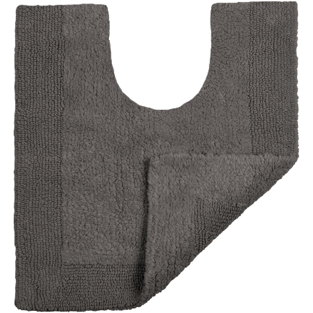 Allure Bath Fashions Elegance Charcoal Grey Reversible Pedestal Mat 53 x 55cm Image 3