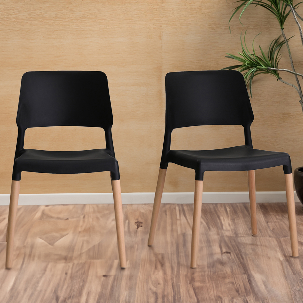 Riva Set of 2 Black Dining Chair Image 1