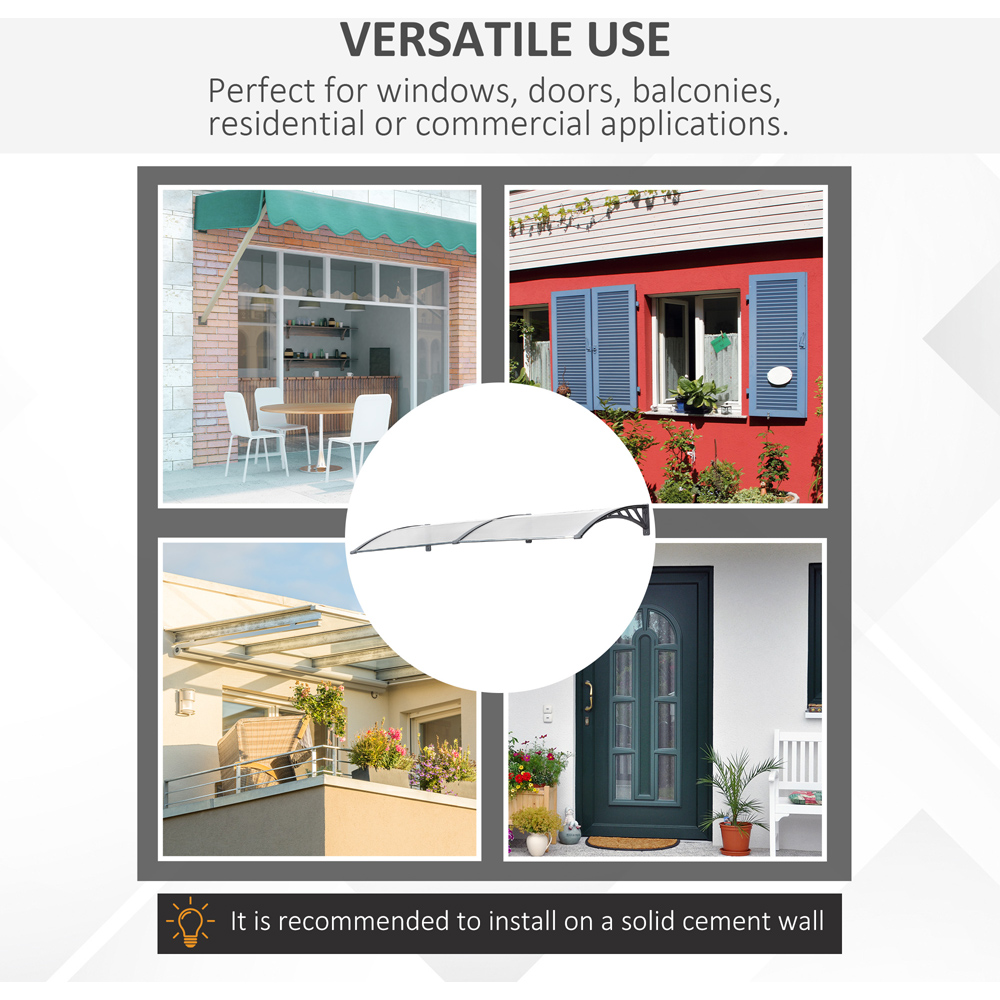 Outsunny Clear Outdoor Door Canopy Awning 1.96 x 0.75m Image 7