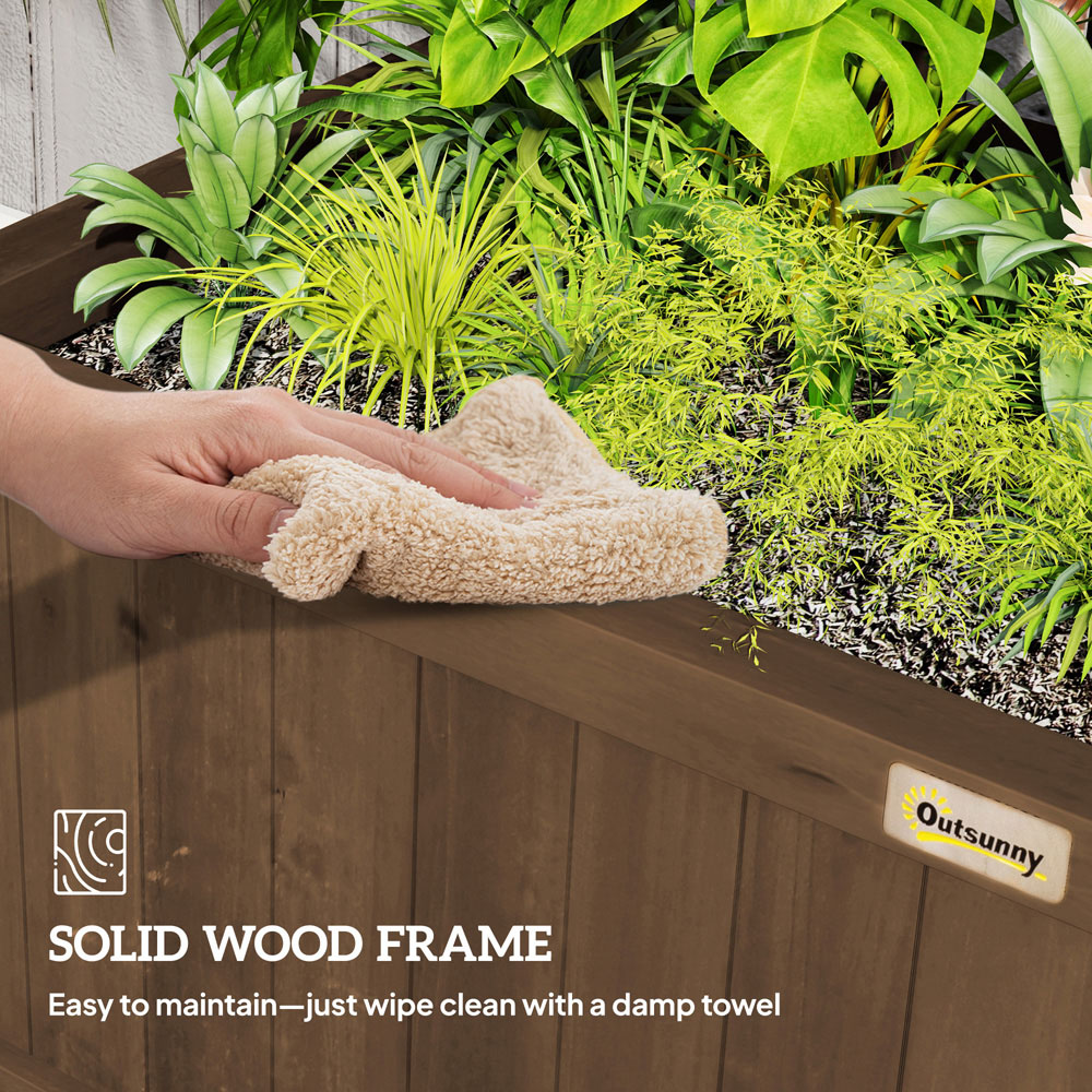 Outsunny Wooden Garden Planter with Trellis 183 x 45 x 90cm Image 7