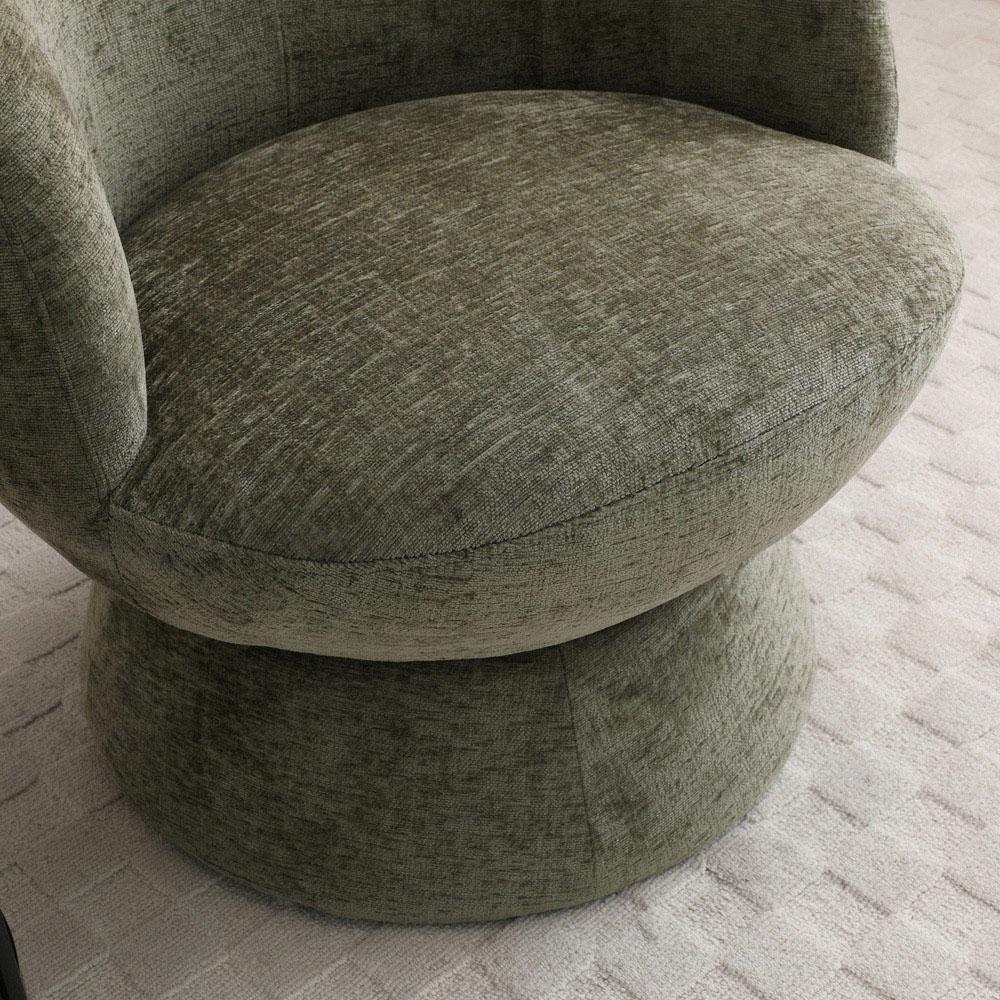 Tom Olive Chenille Swivel Accent Tub Chair Image 7