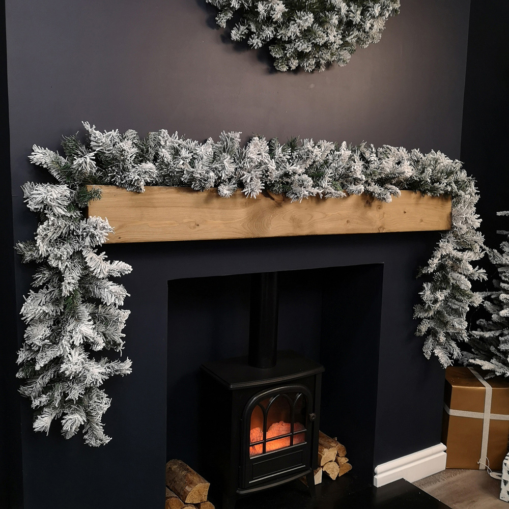 Samuel Alexander Snow Flocked Multicolour Christmas Garland 270cm Image 2