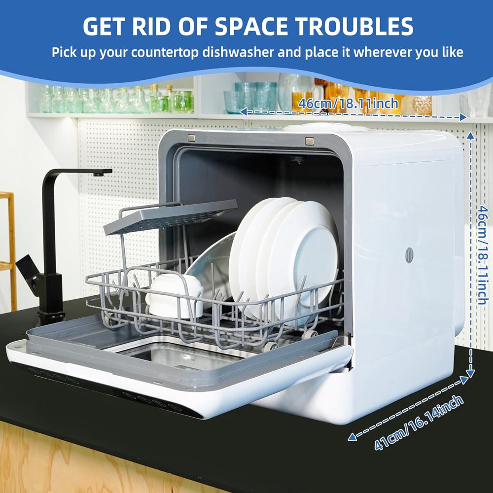 Alivio ALDW6L4797 Portable Countertop Dishwasher with 6L Water Tank Image 9