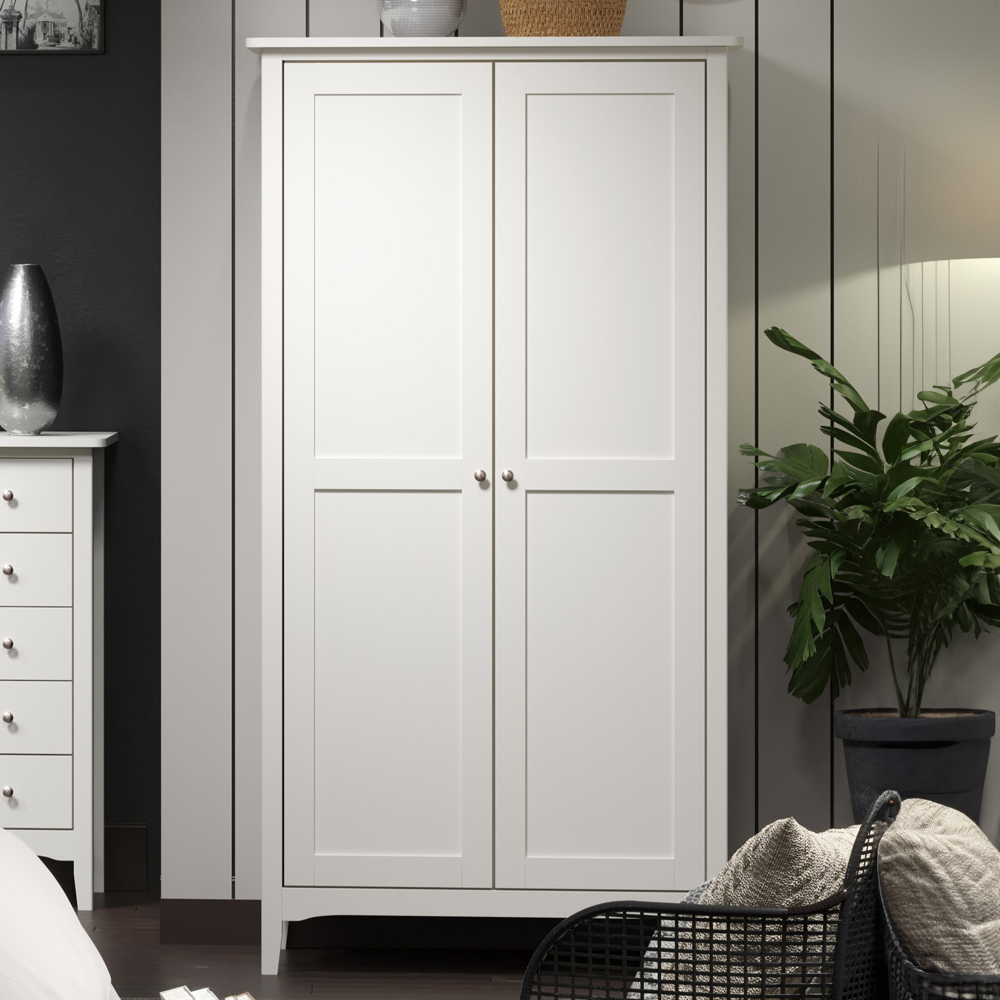 Core Products Como 2 Door White Wardrobe Image 1