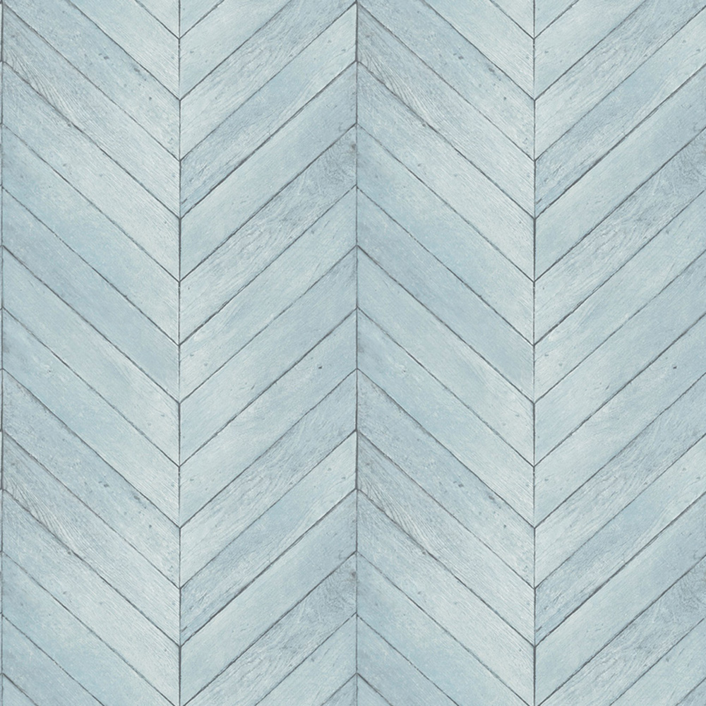 Galerie Organic Textures Herringbone Wood Turquoise Wallpaper Image 1