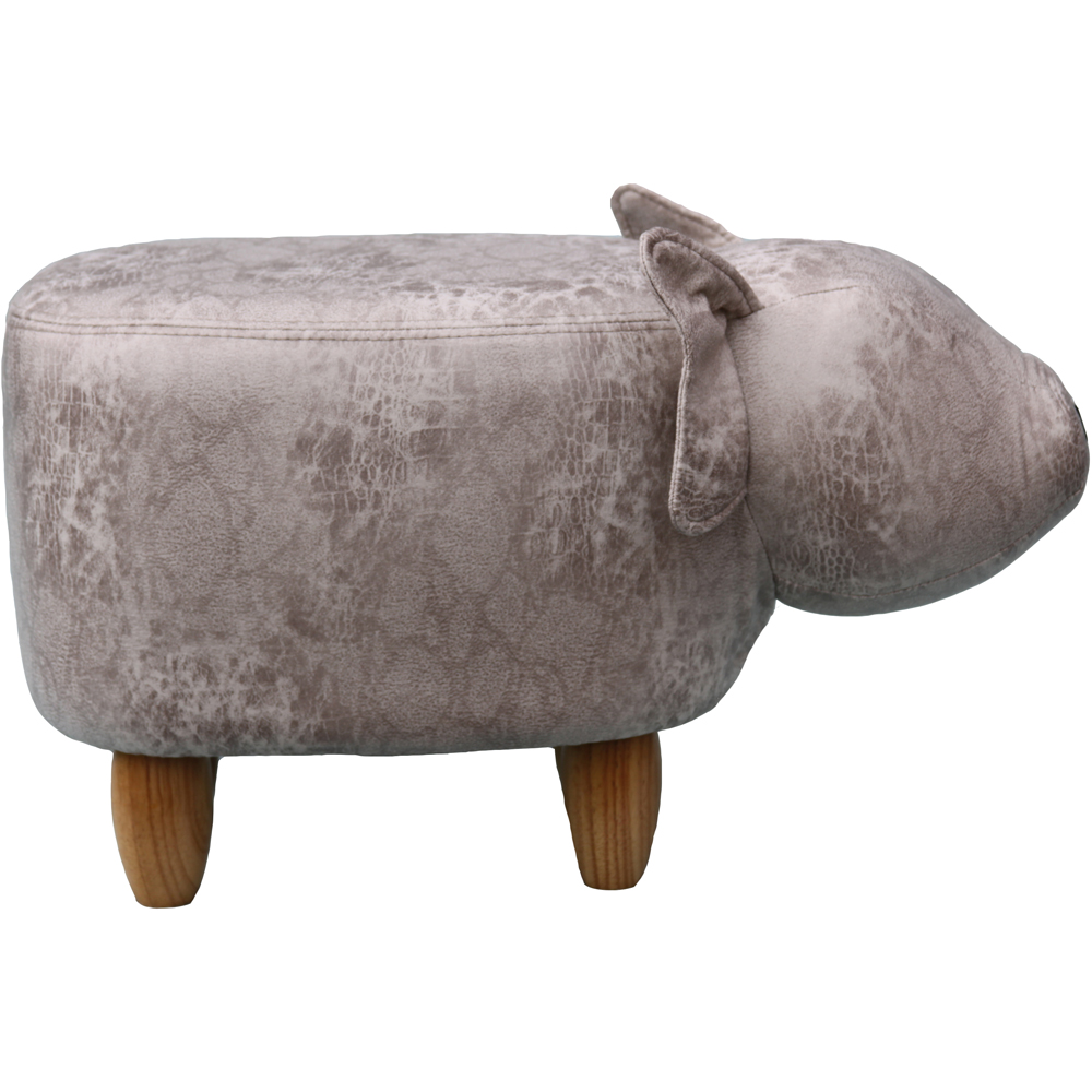 Gardeco Plato The Pig Grey Leatherette Footstool Image 4