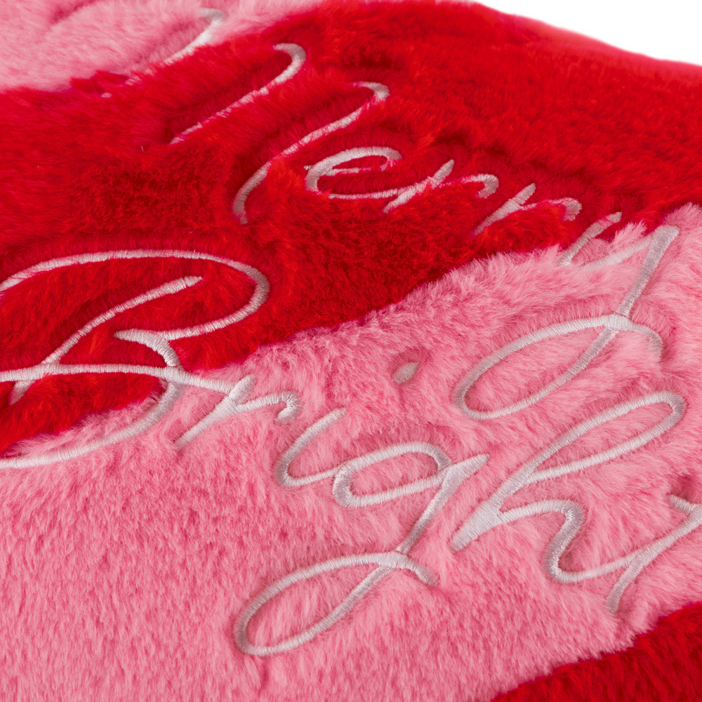 Furn Merry and Bright Stripe Red and Pink Faux Fur Cushion 30 x 50cm Image 3