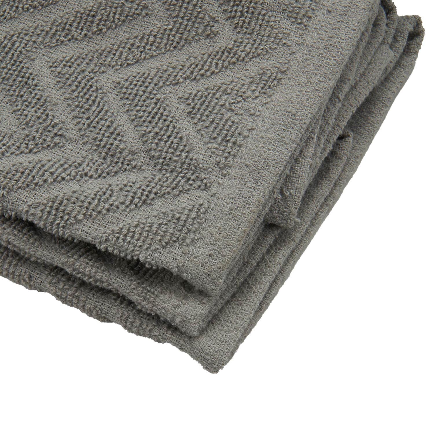 Pack of 2 Jacquard Terry Kitchen Towels - Light Grey Image 4