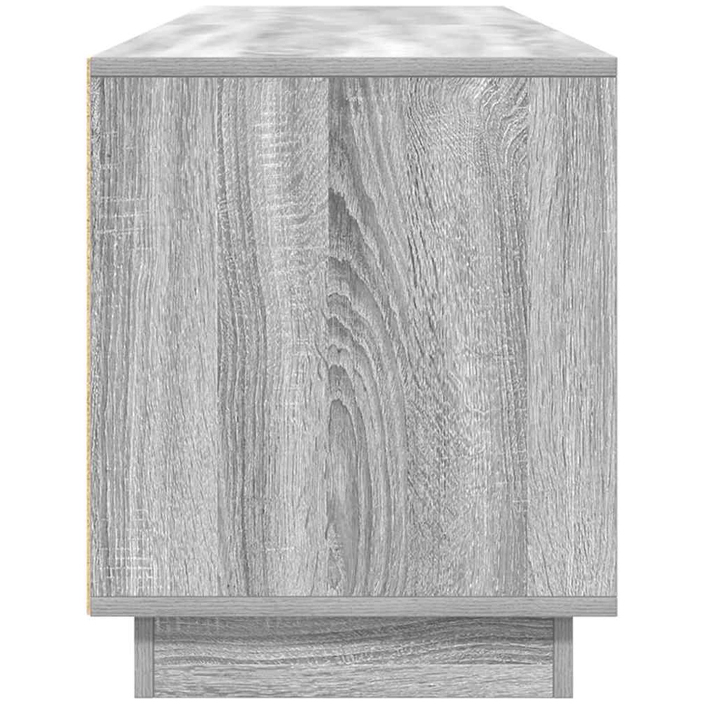 vidaXL 4 Door 2 Drawer Grey Sonoma TV Cabinet with RGB LED Lights Image 6