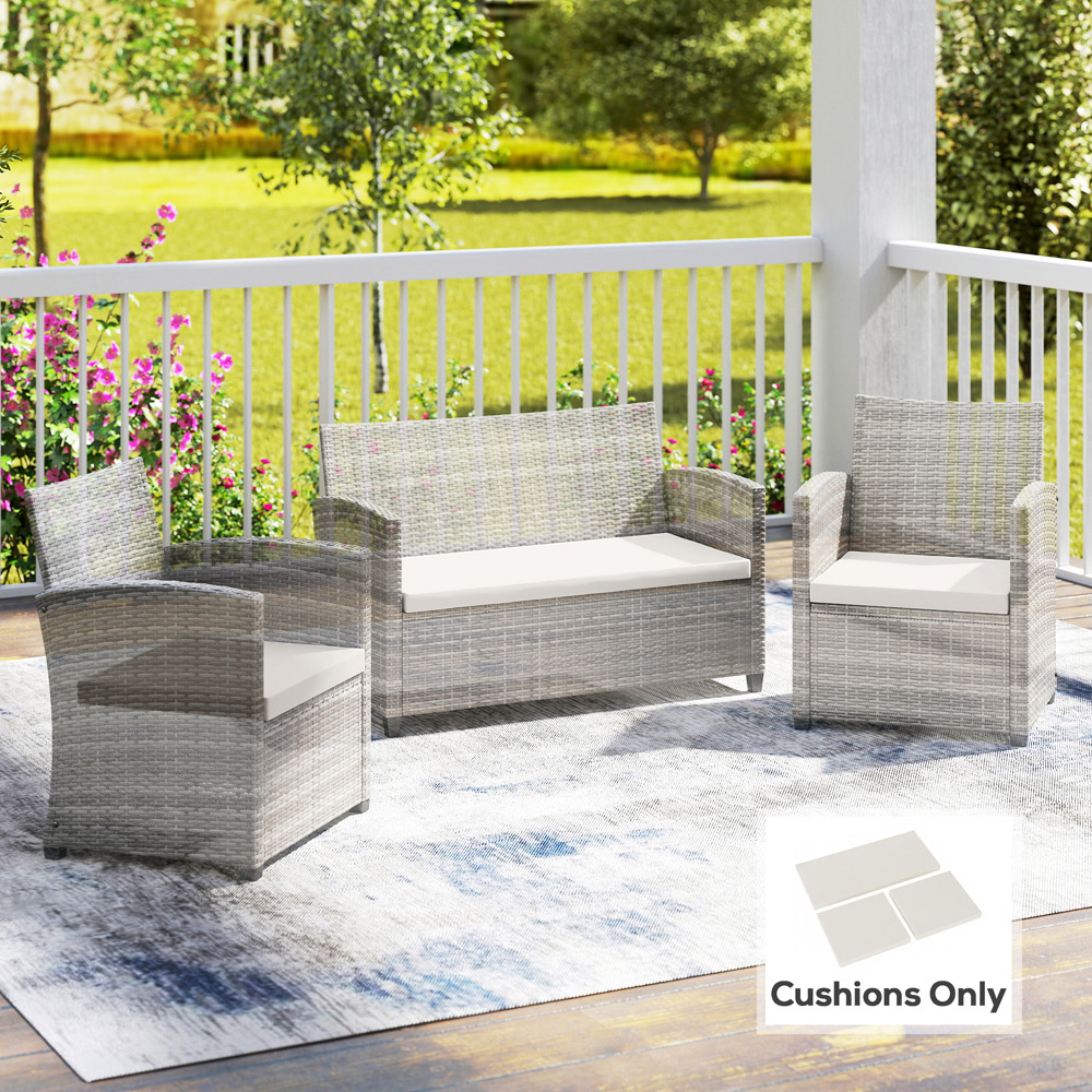 Outsunny 3 Piece Cream Garden Furniture Cushion Set Image 2