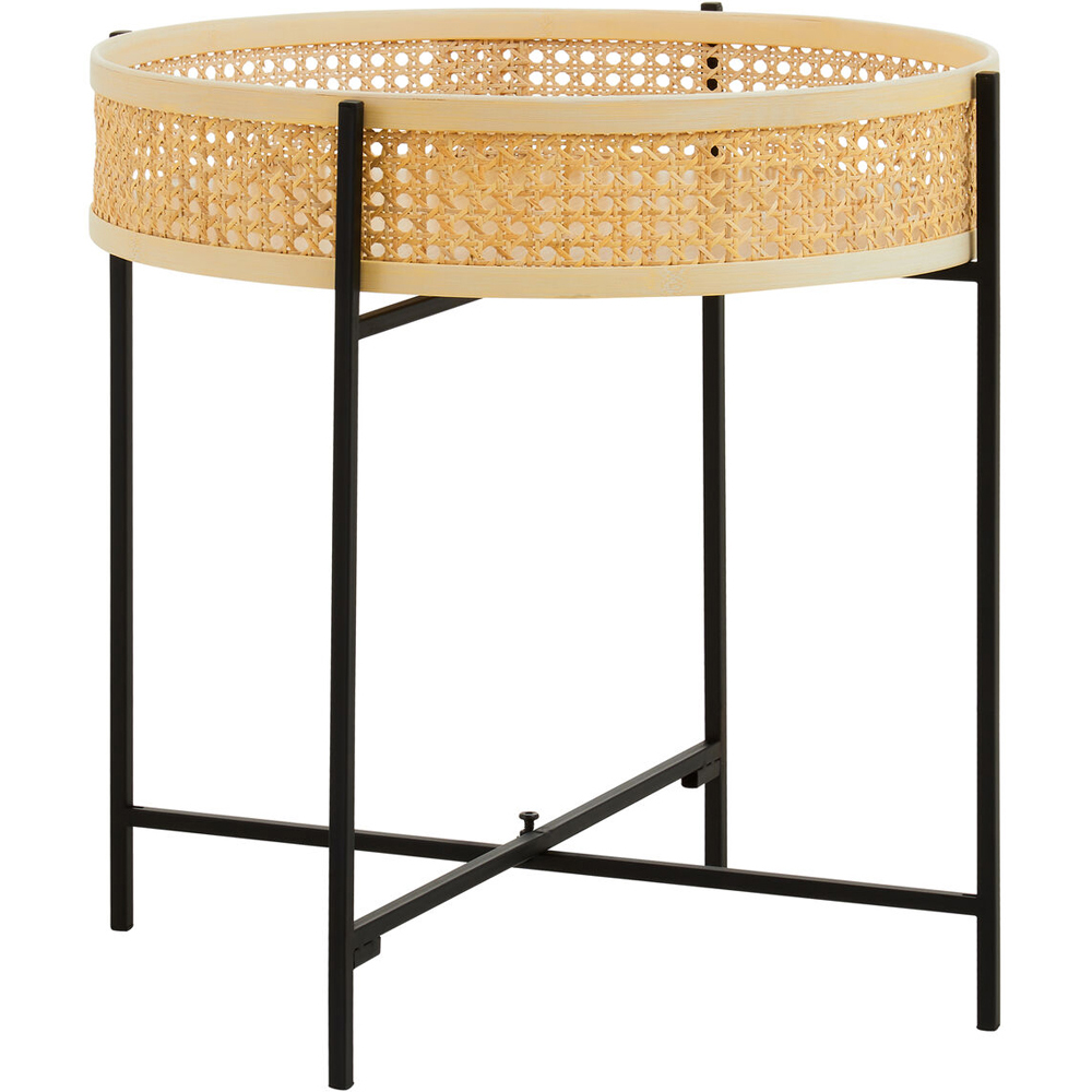 Premier Housewares Natural Side Table with Cross Legs Image 2