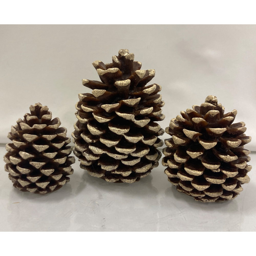 Avilo Brown Pine Cone Flameless LED Candle 3 Piece Image 4