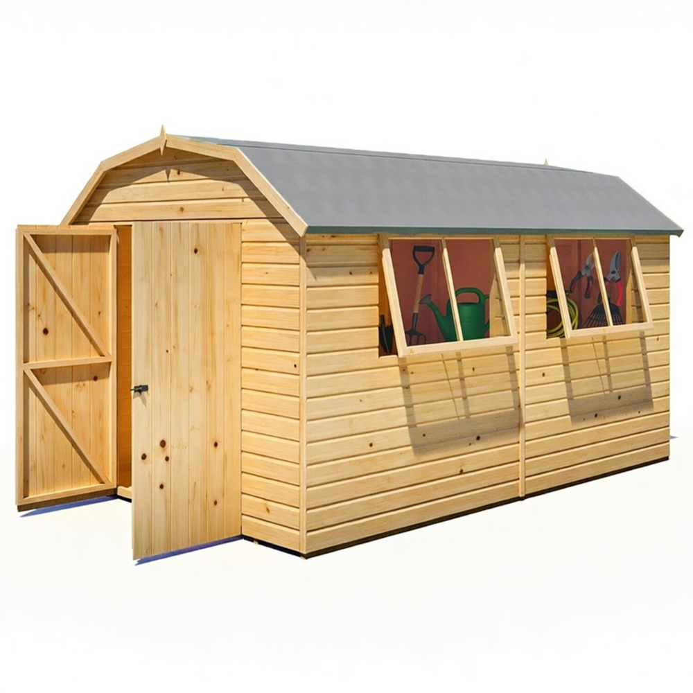Shire Barn 12 x 8ft Double Door Shiplap Apex Garden Shed Image 3