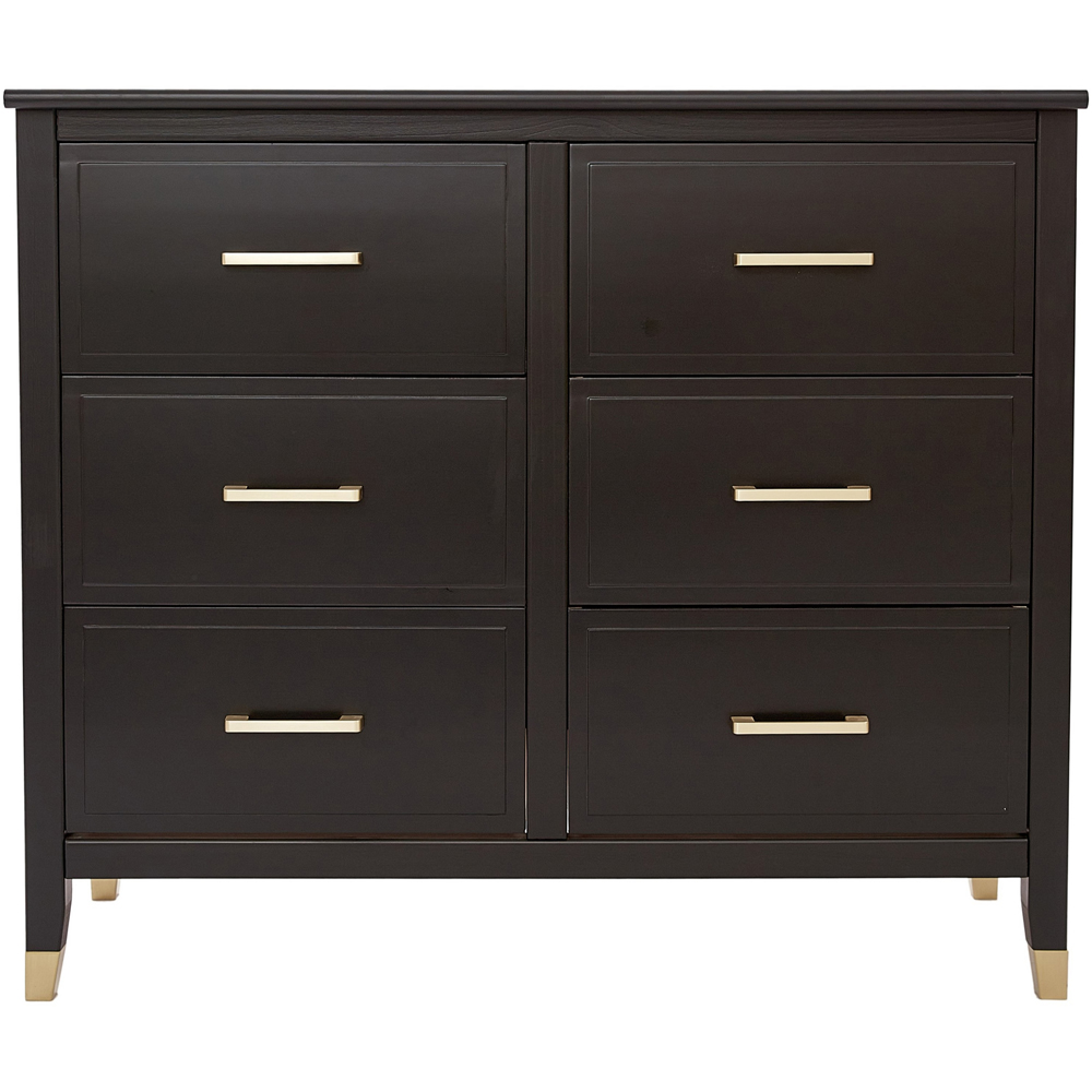 Palazzi 6 Drawer Black Chest of Drawers Image 3