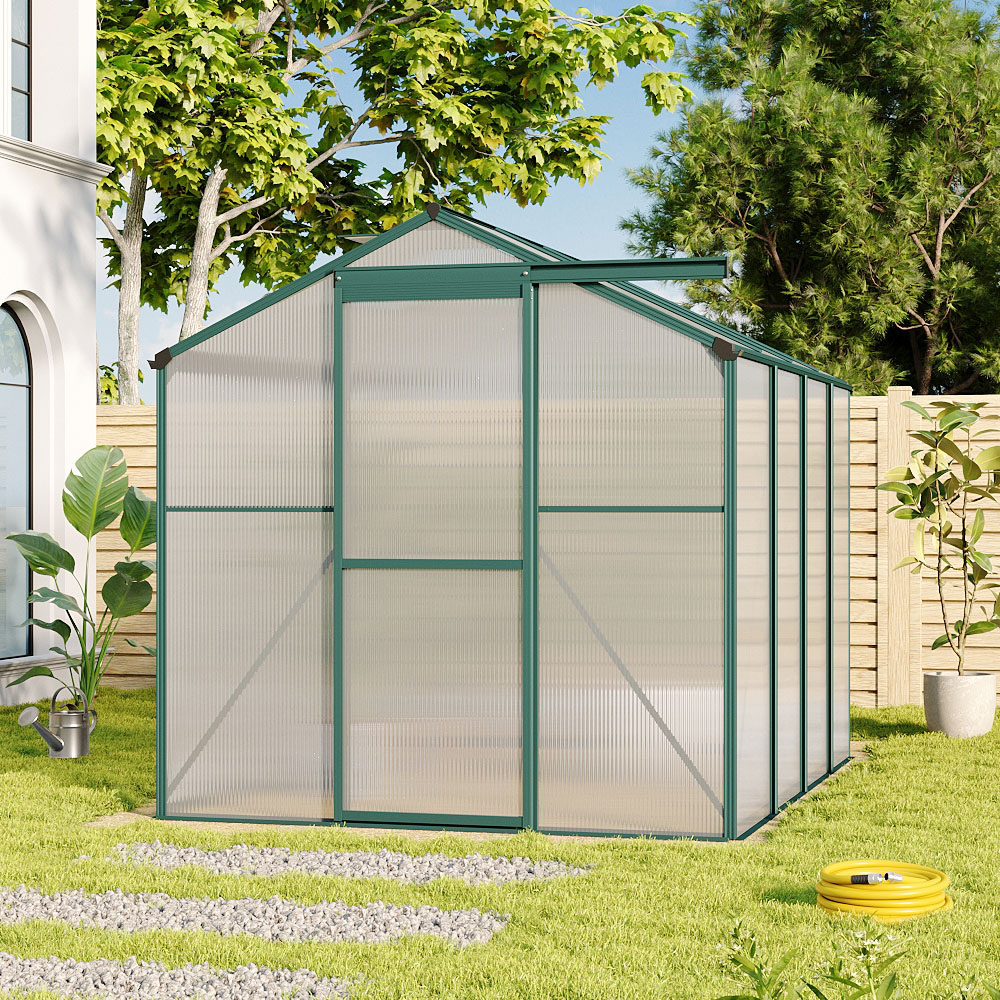 Living and Home Aluminium Frame 6 x 8ft Greenhouse Image 2