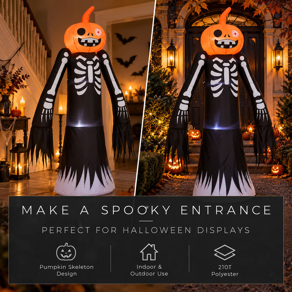 Neo Halloween Inflatable Pumpkin Skeleton Decoration with LED Lights 8.2ft Image 6