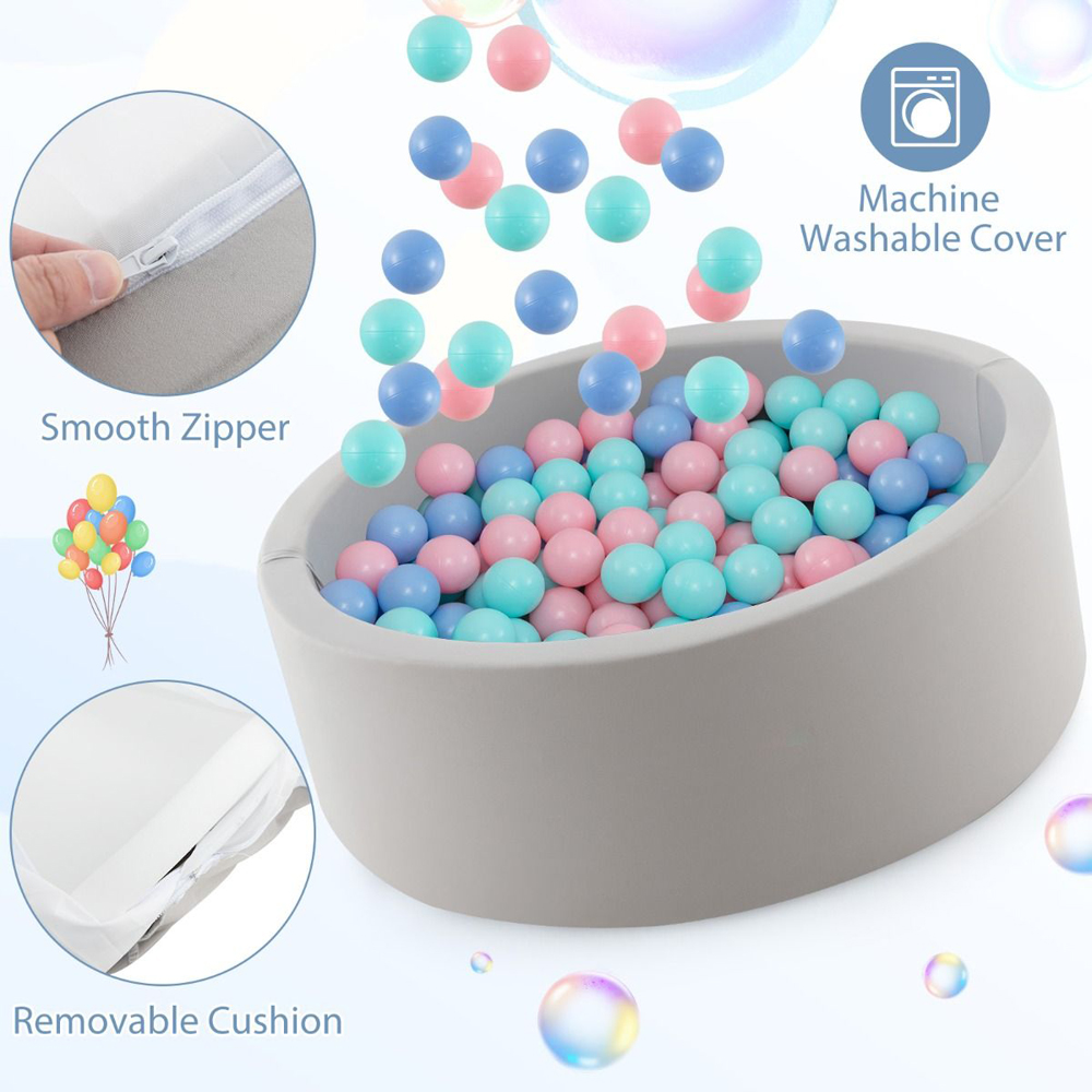 Costway Pink Round Ball Pool with 200 Ocean Ball Image 5