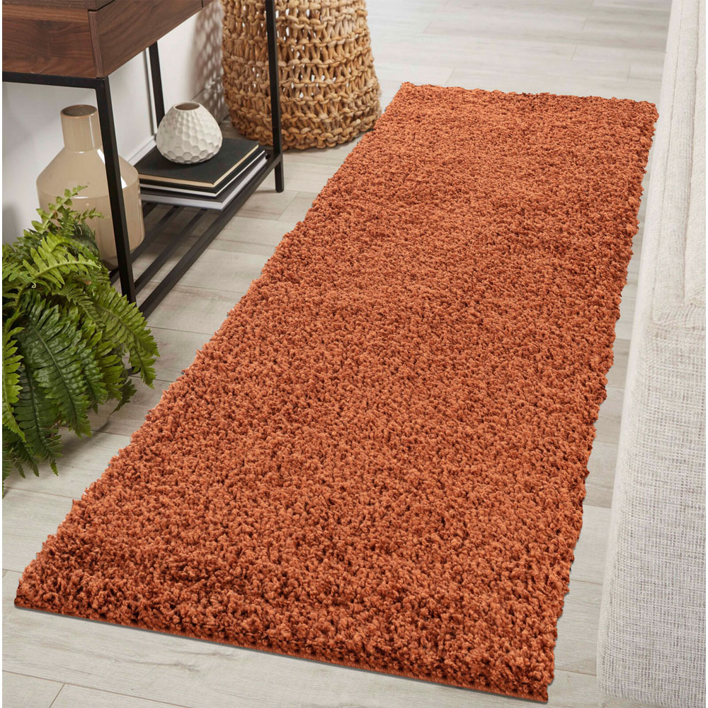 Desire Rugs Oxford Terracotta Plain Shaggy Rug 160 x 230cm Image 5